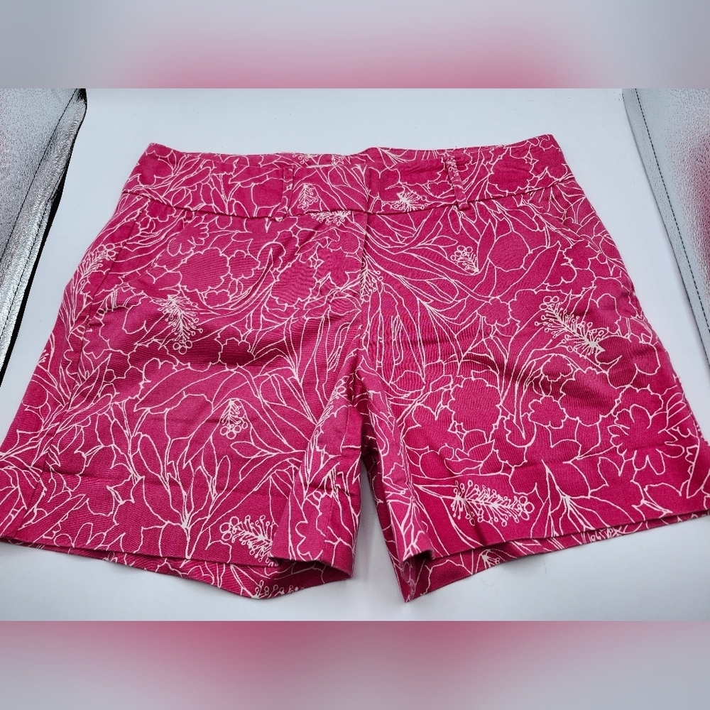 New York & Company Hot Pink Floral Shorts Sz 6